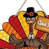 Thanksgiving Holzschild, Truthahn und Kürbis Willkommen Wandbehang Dekoration mit "Dankbar sein", Rustikale Farmhaus Herbst Ernte Dekoration für Haustür