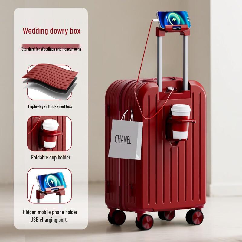 OEING 24-inch Festive Red Hardshell Luggage