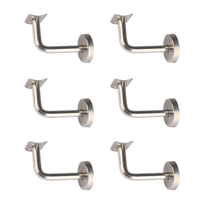 6Pcs Stainless Steel L Shaped Stair Handrail Brackets Wall Support Handrail Bracket for Modern Home And Commercial Use
