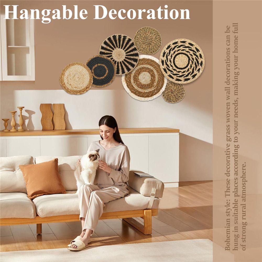 Seagrass Boho Wall Baskets  For Farmhouse, Living Room, Bedroom, Table, Kitchen, Home