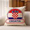 CCroatia FFlag Cotton Linen Square Pillow Covers Home Decor Gifts