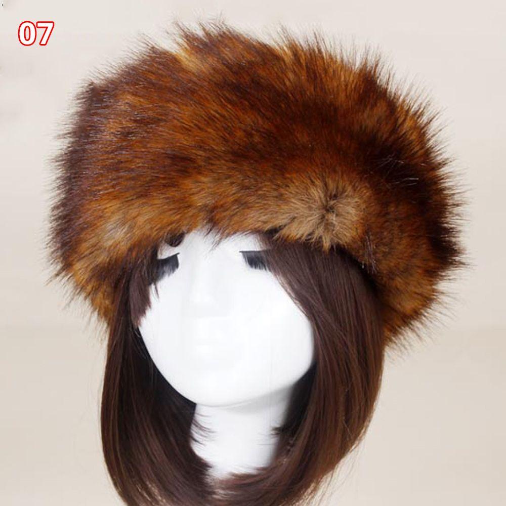 Fashion Winter Earwarmer Thick Fluffy Women Russian Cap Headband Hat Faux Fur