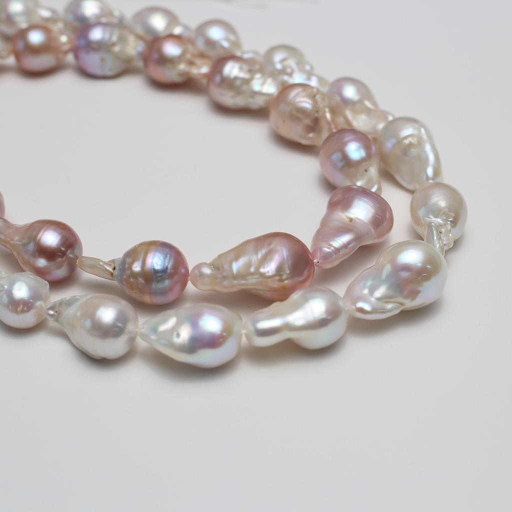 1String, Luxury Natural Shell Mother of Pearl Beads, 12-15mm, Baroque Irregular Loose Spacer Beads for Jewelry Making DIY, Women Wedding Crafts 36cm