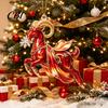 Christmas Tree Hanging Ornaments Galloping Goat Ornament, 2D Flat Acrylic Pendant, New Year Holiday Celebration Trinkets Decoration for Tree, Mantel,