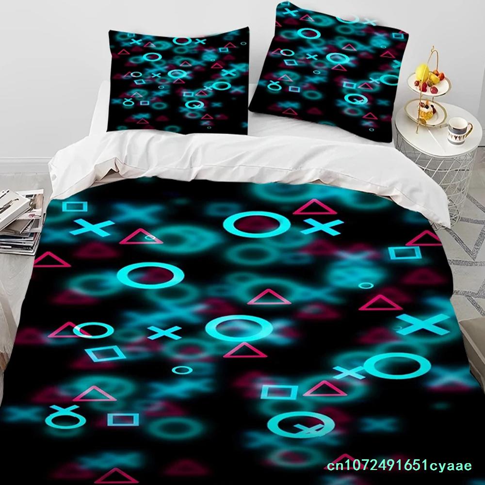 Cartoon Gamer Game Controller Comforter Bedding Set,Duvet Cover Bed Set Quilt Cover Pillowcase,King Queen Size Bedding Set Boys