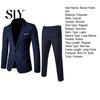 Slim Fit Business Outfit 2Pcs/Set Men Blazer Suit Pants Set Lapel Long Sleeve Single Button Pockets Coat Workwear
