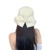 Versatile bucket hat women's spring and autumn cotton back split bow casual sun hat hat women
