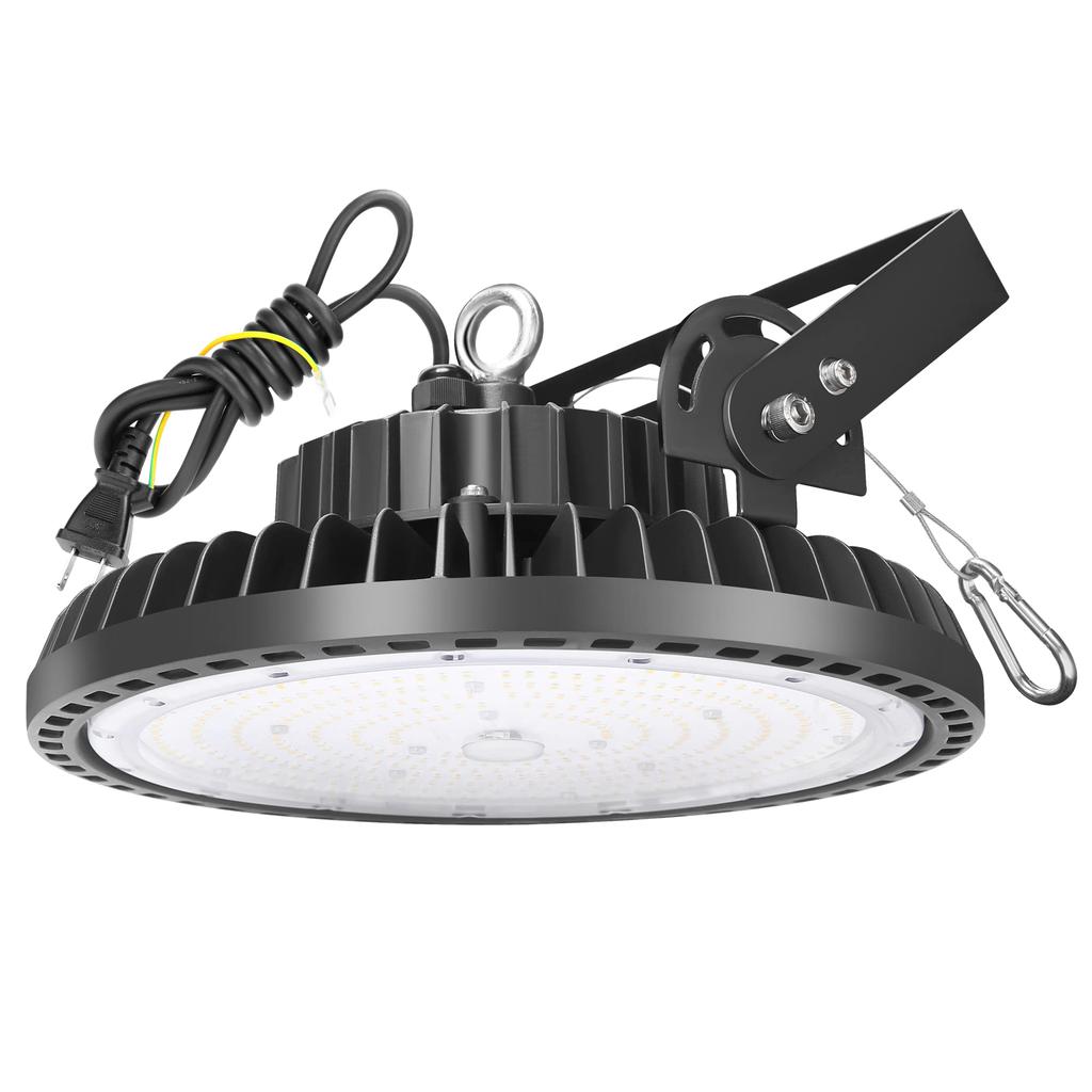200W LED High Bay Light Wiring Plug 5000K Daylight White 28000LM To a 2000W Mercury Vapor LED High Bay Light IP65 Waterproof and Dustproof LED