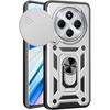 Case for Xiaomi Redmi 14C - Rigid Shockproof with Ring Stand and Lens Protection - Silver