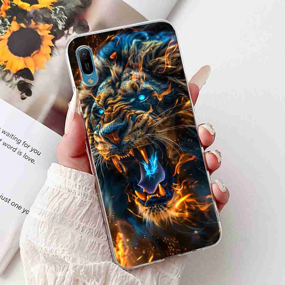 For Huawei Y6 Pro 2019 MRD-LX2 Case Fashion Flower Love Silicone TPU Shockproof Cover For Huawei Y6Pro Y16 pro 2019 Phone Cases