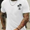 Herren T-Shirt mit Palmen-Grafikdruck Baumwolle Lässig Sommer T-Shirt Klassische Passform