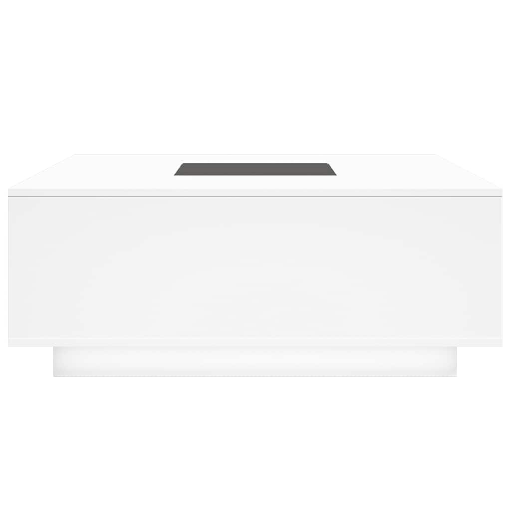 Stolik Kawowy Z Led Infinity, Biały, 100X100X40 Cm