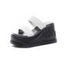 One-character Woven Cool Slippers Summer 2025 New Women's Thick-bottomed Wedge Heel Outer Wear Open-toed Slippers Trend