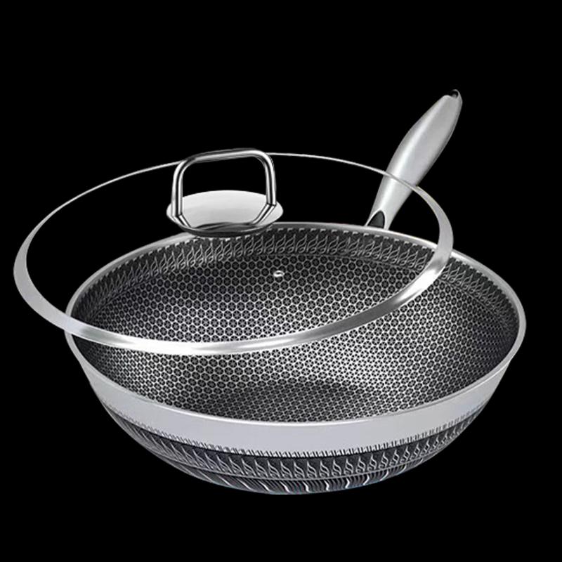 Shangheng 316L Stainless Steel Honeycomb Wok