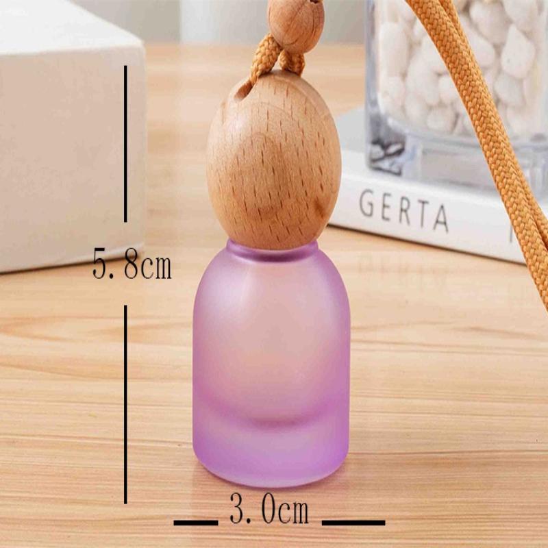 1 Stück Bunte mattierte Glasflasche Behälter 11 ml Leere Auto-Parfümflasche Aromatherapie-Flasche Auto-Anhänger Dekoration