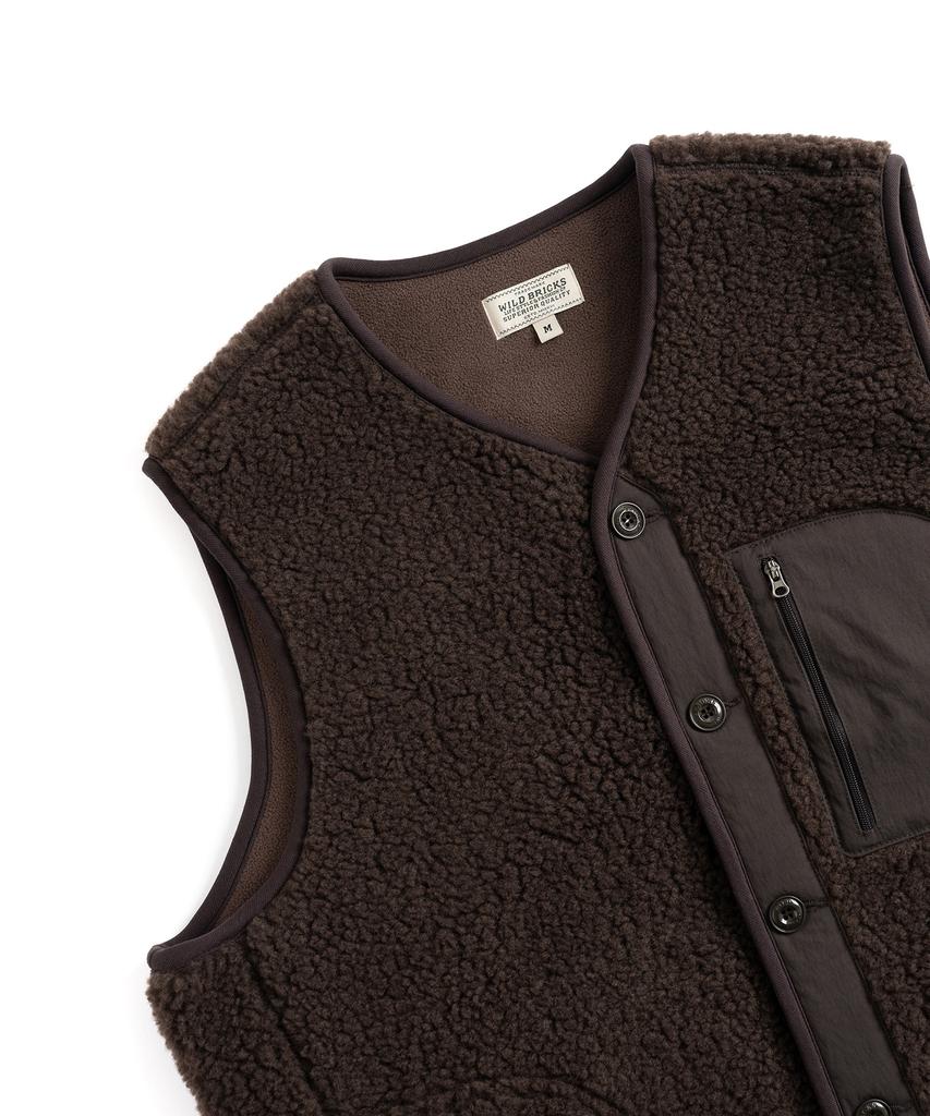 Wild Bricks W24 Fleece Vest (Dark Brown)