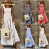 Fashion Summer Spring Solid Color Print Sleeveless Casual Dresses