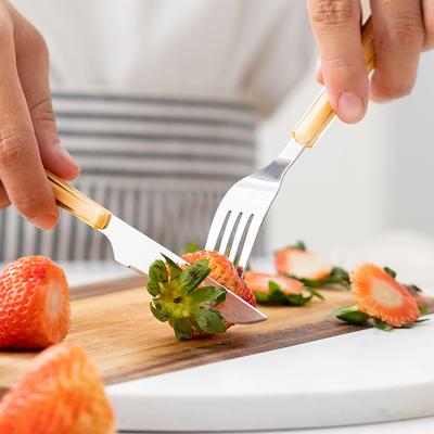 12pcs Silver Stainless Steel Cutlery Set Western Creative Dessert Cake Fruit Fork Spoon PP Anti-slip Handle Mirror Tableware Set