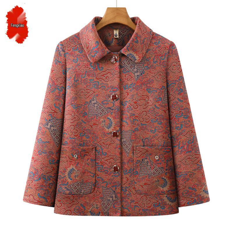Middle-Aged Women's Spring/Autumn Jacquard Jacket