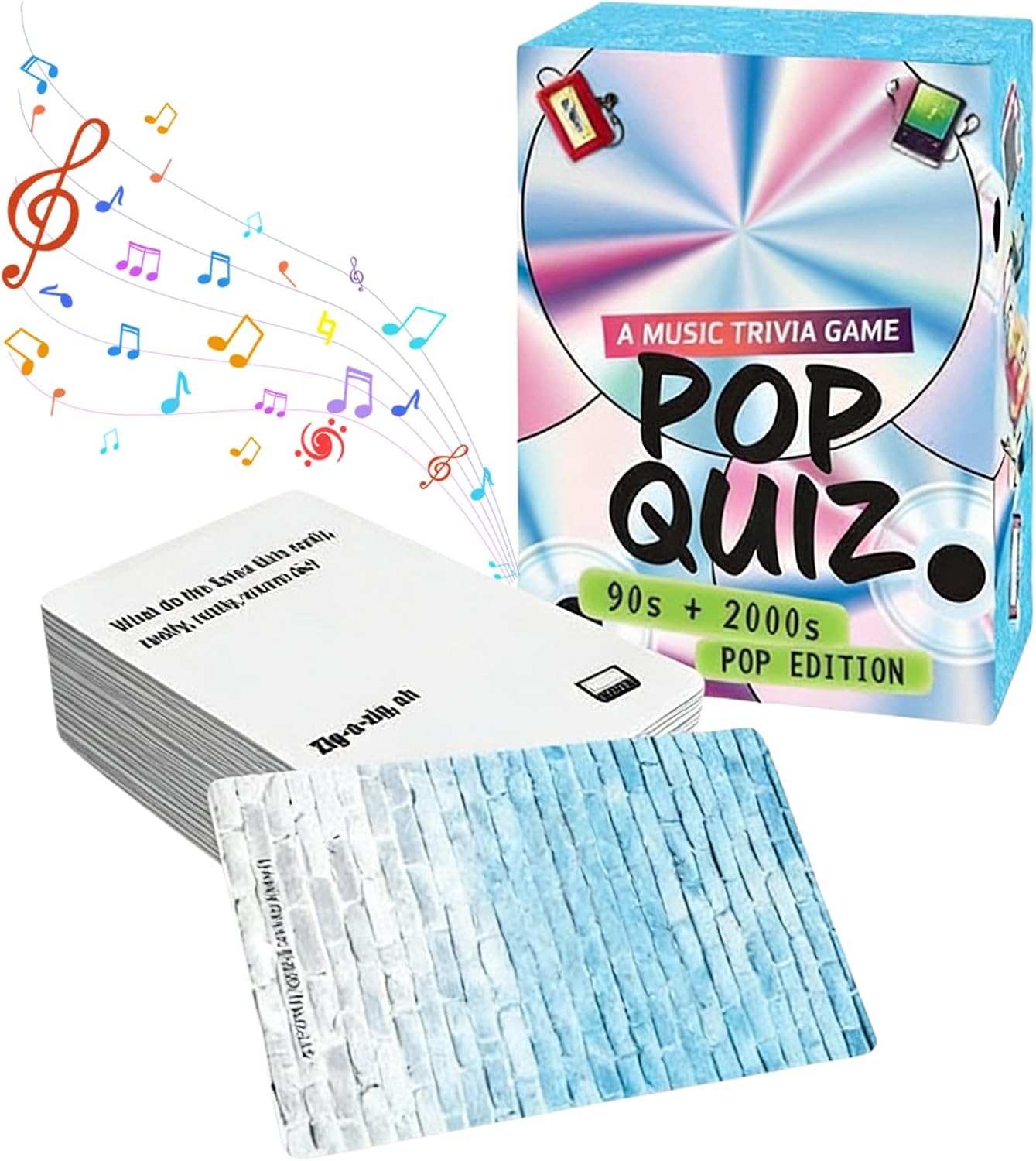 

Lyrics Pop Quiz 90s & 2000s Edition Music Trivia Game, Friends Throwback Lyrics Games, Pop Quiz Card Game, 150 Cards Memory Correct Games for Friends, 1-Pack
