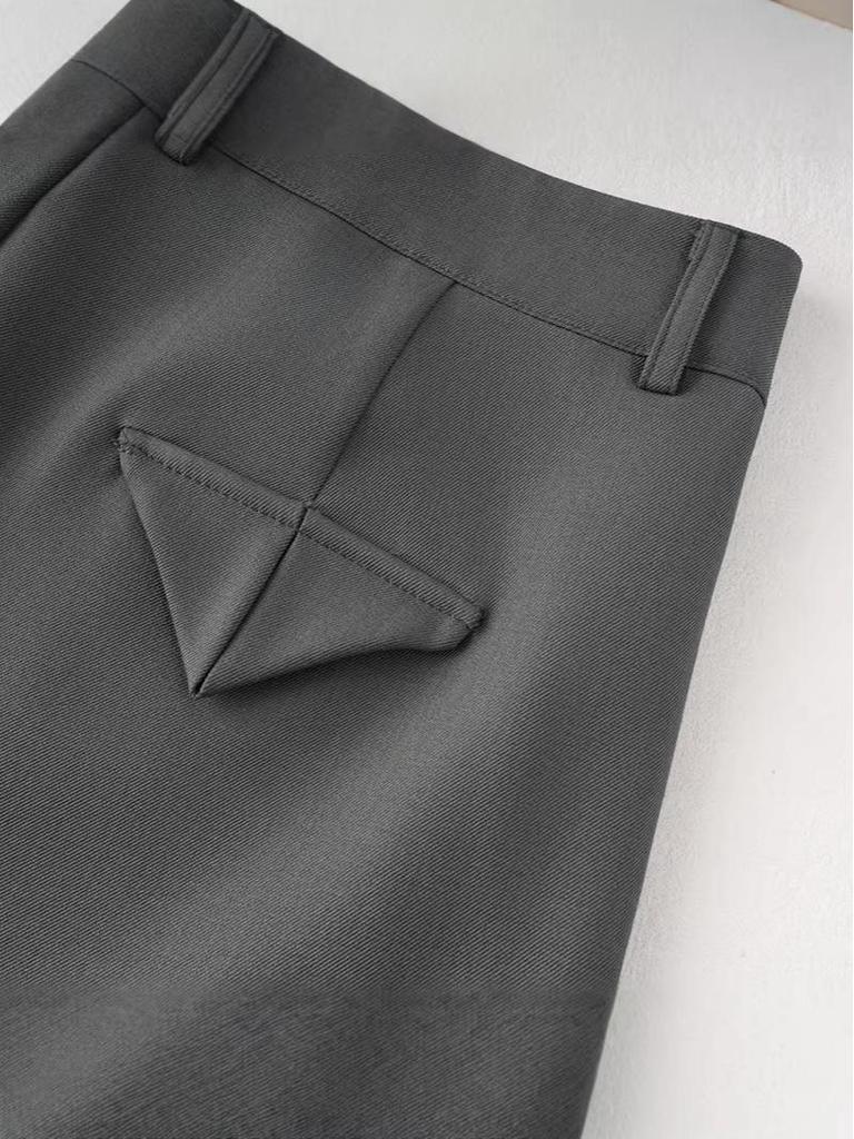 Saidi Drapey Wide-Leg Women's Suit Pants - Spring/Summer 2026 Old Money Style, Slim Straight Scythe Casual Pants