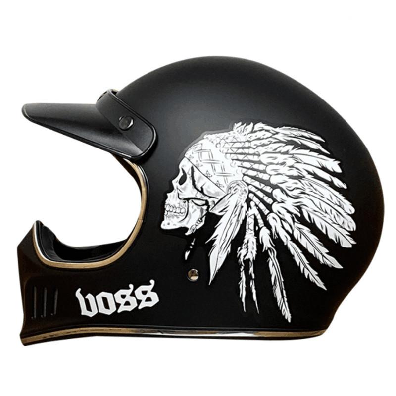 Винтажный мотошлем с полным лицом для чоппера, ретро, Casco Moto, классический дизайн для езды на мотоцикле M