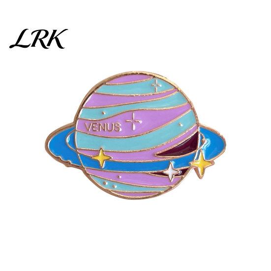 Enamel Planet Pin The Eight Planets Brooch, Venus/Earth/Jupiter/Uranus/Neptune Metal Badge, Creative Unique Space Brooch Series Pins for Schoolbag C