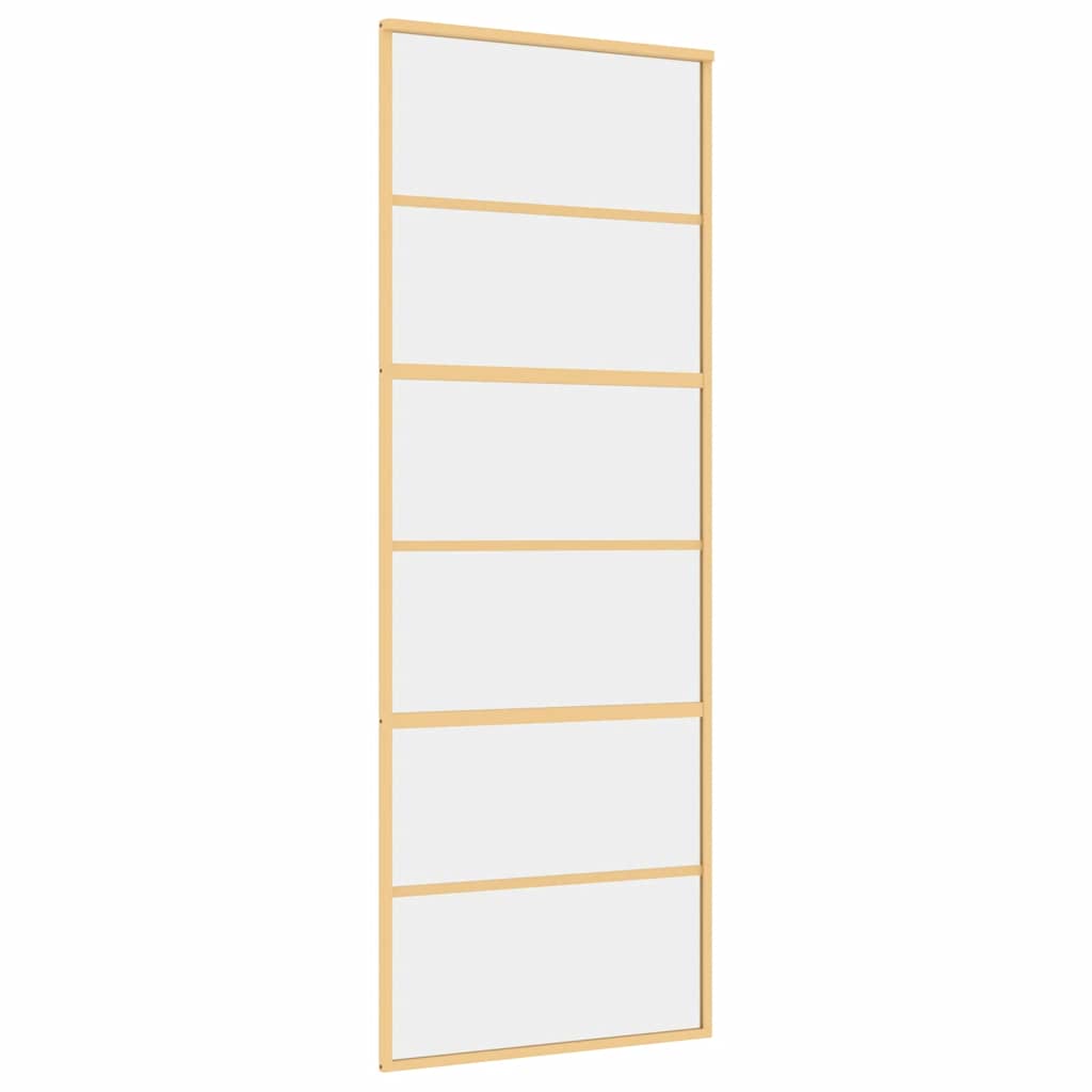 vidaXL Schiebetür Golden 76x205 cm ESG-Klarglas und Aluminium