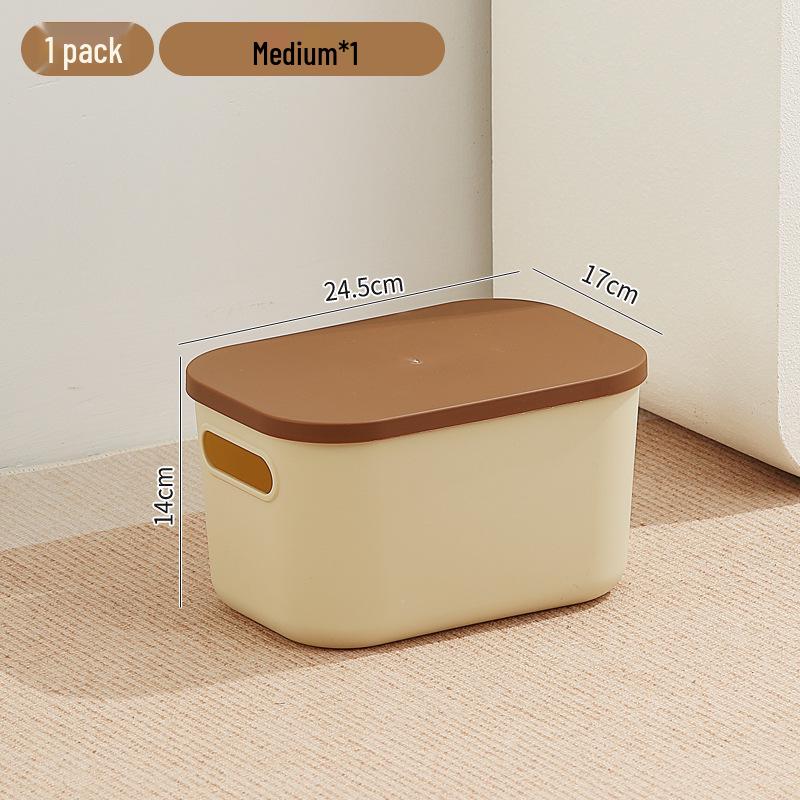 Plastic Desktop Organizer Box with Lid for Dorms and Kids' Toys