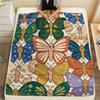 1Pc Butterfly Print Flannel Blanket, High quality Comfortable for All Seasons, Home Decor, Warmth and Comfort, Perfect for Christmas Gifts