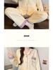 Set de pijama din bumbac aerat pentru femei: Cardigan cu mâneci lungi cu broderie - Casual și călduros pentru primăvară și toamnă