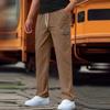 Men's Classic Outdoor Loose Casual Multi-pocket Work Pants, Youth Stretch Waist Straight Pants