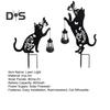 2 Pcs Metal Cat Solar Lights Outdoor Black Cat And Butterfly Yard Sign Waterproof Cat Silhouette Stake Lawn Light for Garden Patio