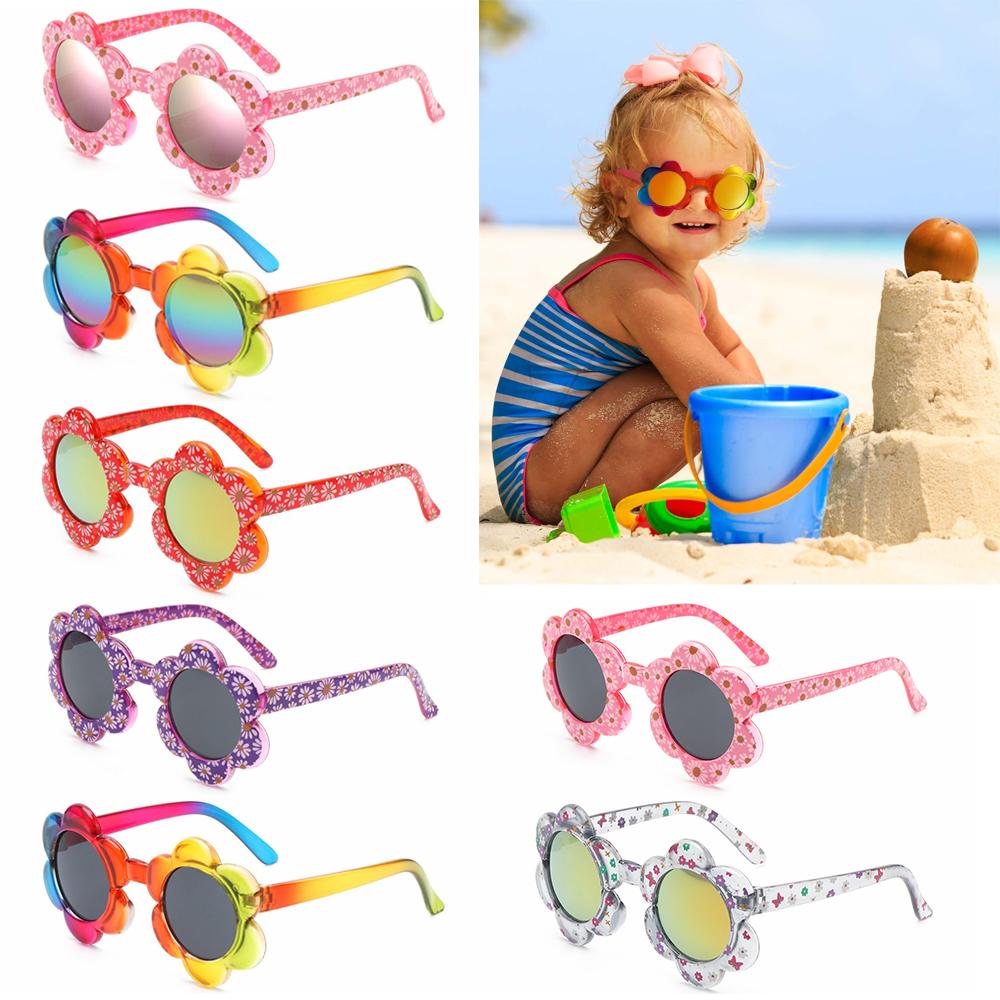 Favors Kids Sunglasses Flower Shaped Sunglasses for Toddler Girls Boys Round Flower Sunglasses