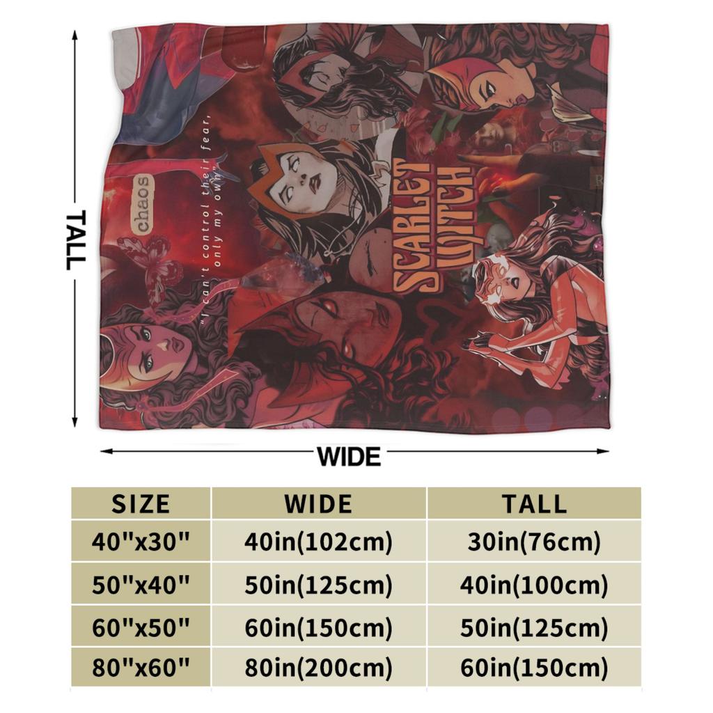Scarlet Witch Flannel Blanket Soft Bedding Throws for Living Room Camping Funny Bedspread Sofa Bed Cover