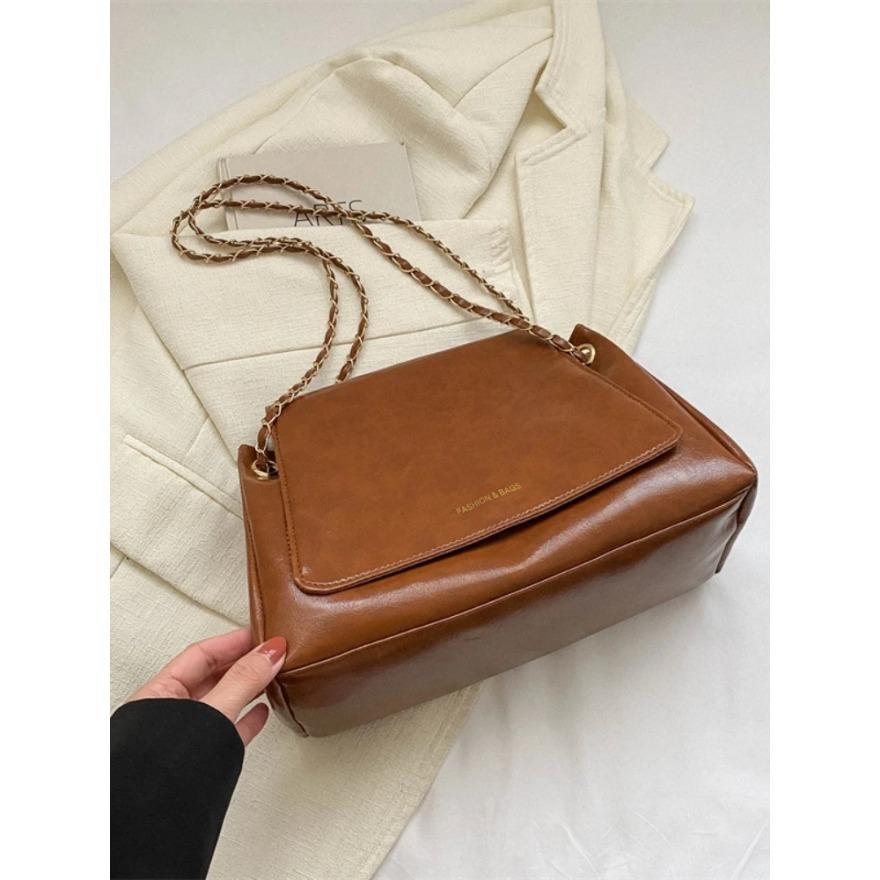 Vintage Women's Tote Bag Casual Solid Color Shoulder Bag Large Capacity Women's Commuter Crossbody Bag Girl Tote Bag