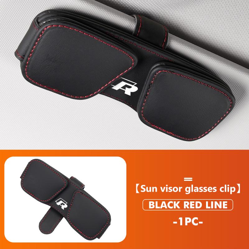 For Volkswagen VW Double Card Leather Magnetic Eyeglass Frame Sunglasses Clip Tiguan CC Jetta Polo Golf 4 5 6 Passat B5 B6 B7 CC zk0