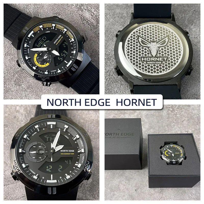 NORTH EDGE HORNET Ceas digital pentru bărbați Alergare Ciclism Ceasuri sport Ceas de mână rezistent la apă 50M World Time Speed ​​Illuminator
