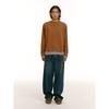 Saendeusaundeu (Unisex) Layered Wool Blend Sweater Yellowish Brown
