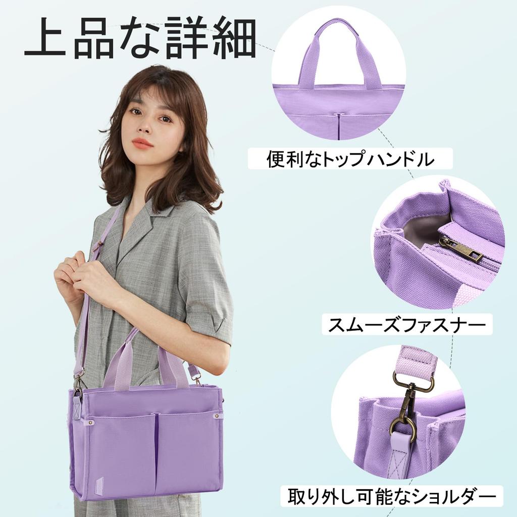 Vaschy Canvas Tote Large Perfect for and A4 Solid Crossbody Bag with Purple Women's Bag, Capacity, Lightweight, Commuting, Shopping, More. Size,