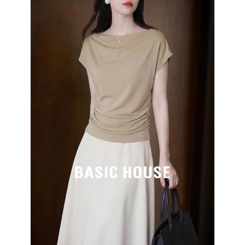 

Basic House Pleated Waist Short Sleeve T-Shirt 40