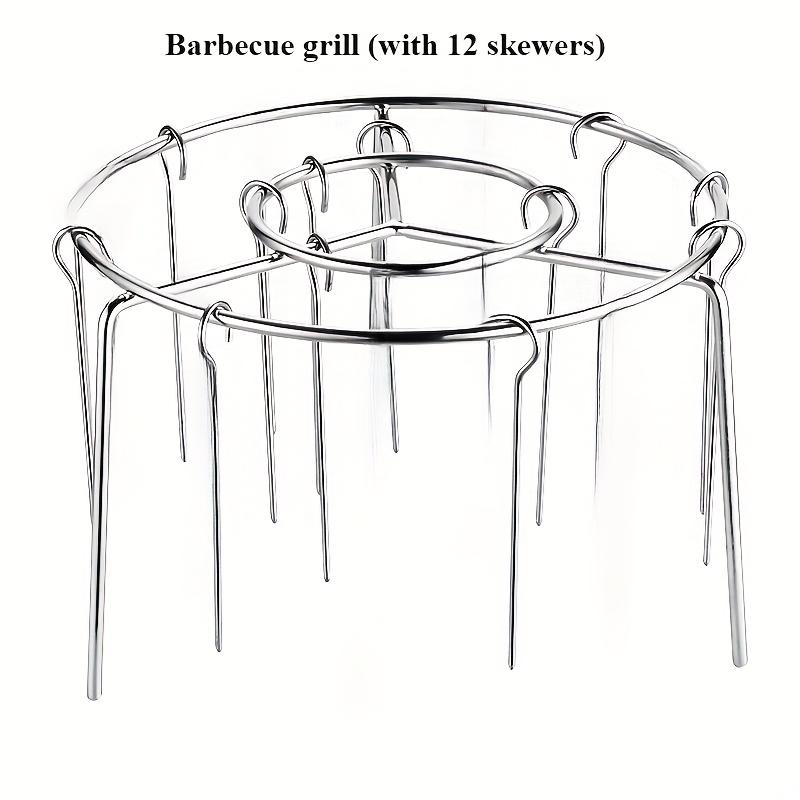 

12/24/36 Шампур+ Гриль-аэрофритюрница - Вертикальная конструкция с несколькими иглами, Не требует переворачивания, Нержавеющая сталь, Идеально для дома, кемпинга, пикников, Рождества 13pcs