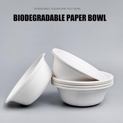 10pcs Thickened Disposable Circular Paper Bowls Environmentally Friendly Waterproof Tableware Kitchen Supplies 250ml