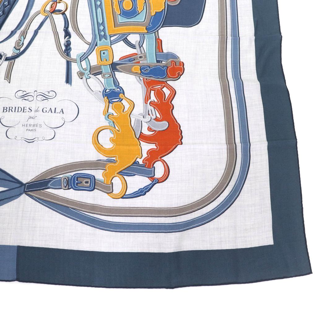 Makelloser HERMES Schal Bride de Gala Appliqué Piqué Kaschmir Damen Gebraucht