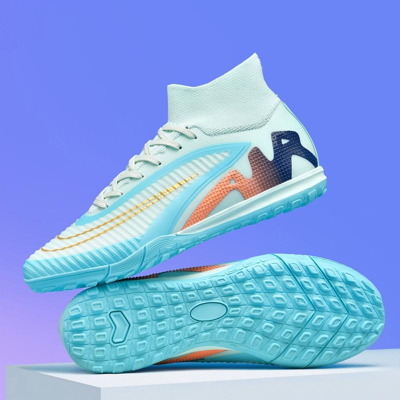 New Men Soccer Shoes Cleats Long Spikes Outdoor Training Football Boots Sport Boys Non Slip Adult Breathable Match Comfortable