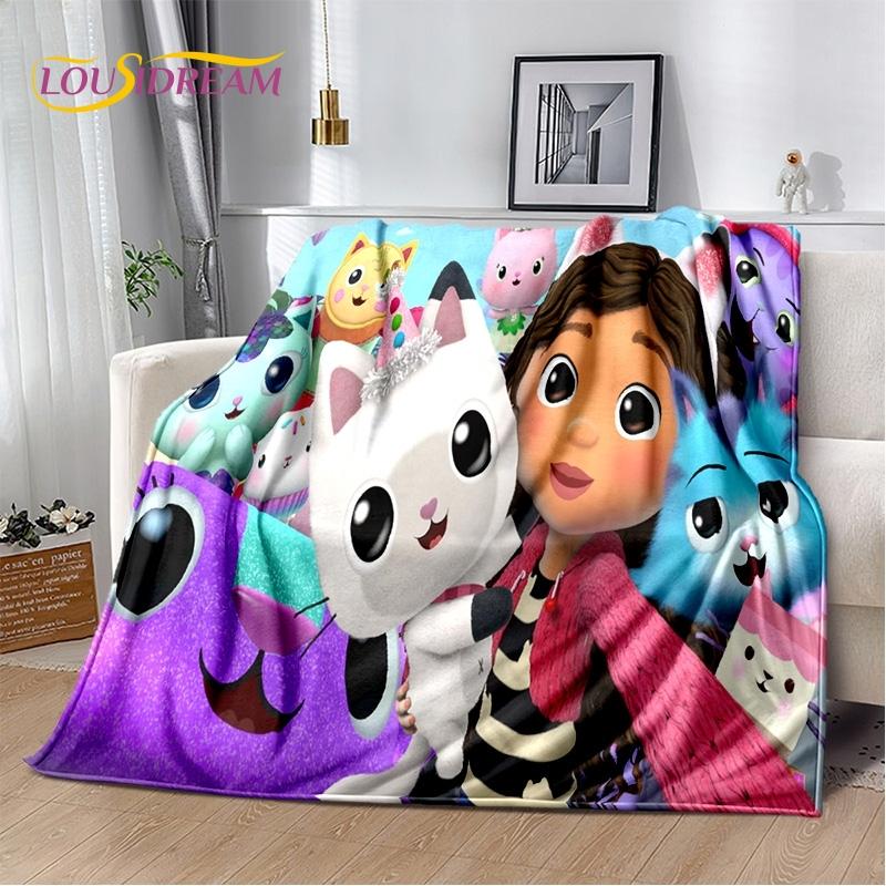 Cartoon Cute Gabbys Dollhouse Girl Soft Blankets,Keep Warm Throw Blanket Comfortable Blanket for Picnic Beds Sofa Home Bedroom
