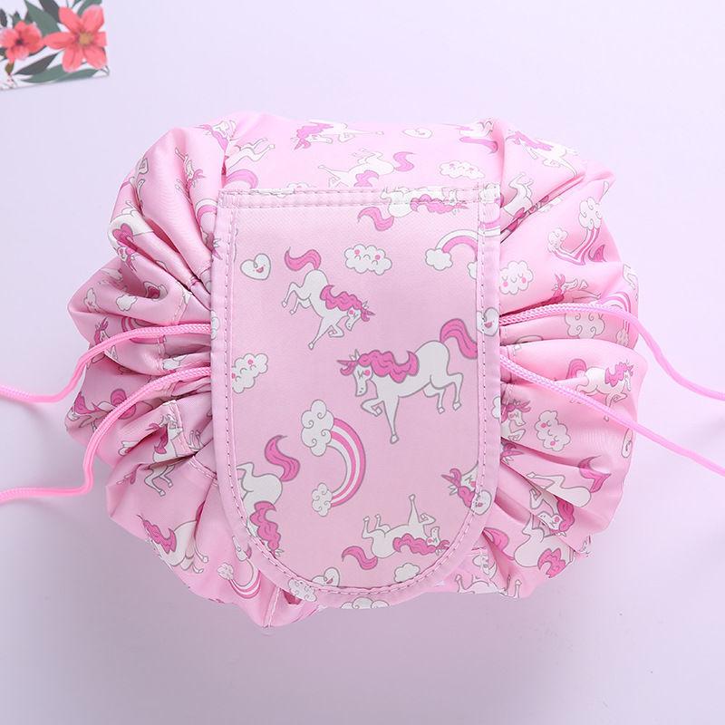 Large Capacity Waterproof Nylon Makeup Bag - Portable, Odorless Cosmetic Organizer with Drawstring Closure, Ideal for Travel & Everyday Use