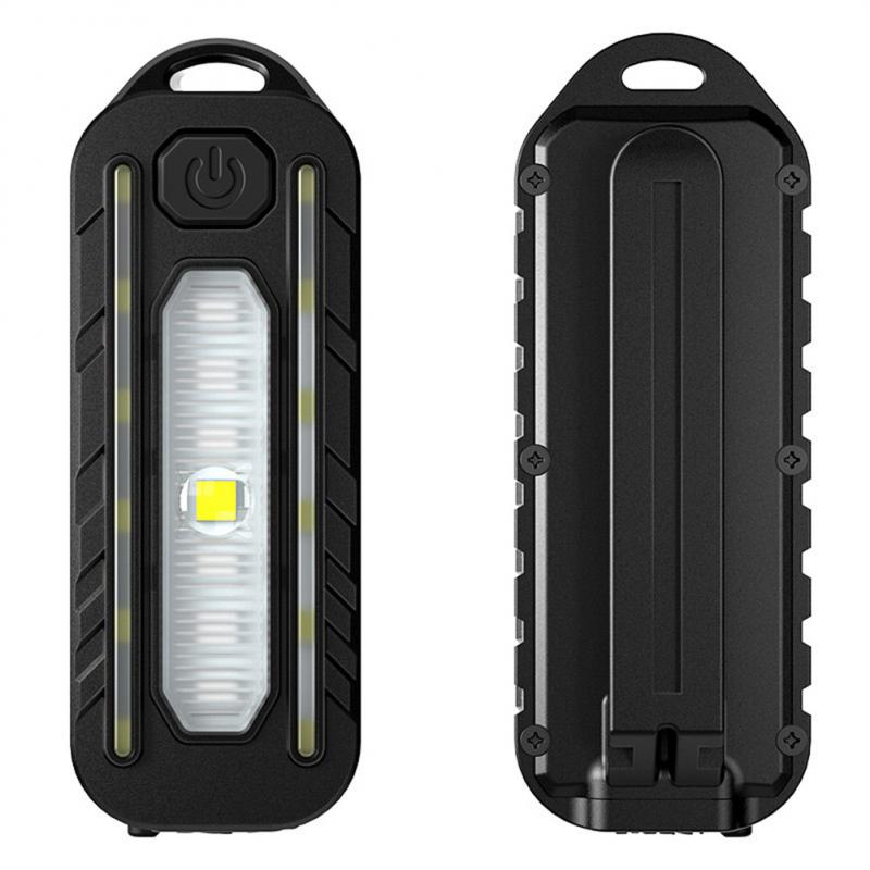 Mini Thin Flashlight Police Shoulder Light USB Type-C Rechargeable Taillight Helmet Lamp Keychain Light