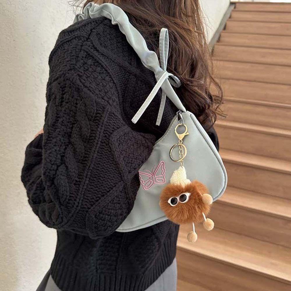 Borsa Sottobraccio Mezzaluna Ricamata in Oxford Nylon Borsa Tote con Fiocco per Esterno
