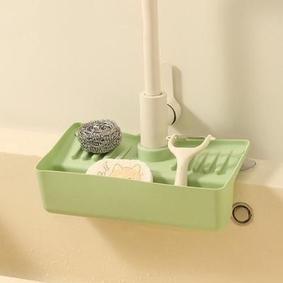 Spritzwasserdicht Wasserhahn Ablagekorb Hohl-Ablaufdesign Anti-Rutsch Spülbeckenablage Platzsparend TRP Wasserhahnregal Küche